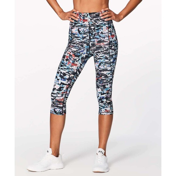 Lululemon Break Free Crop Leggings Culture Clash Size 2 - Picture 1 of 11